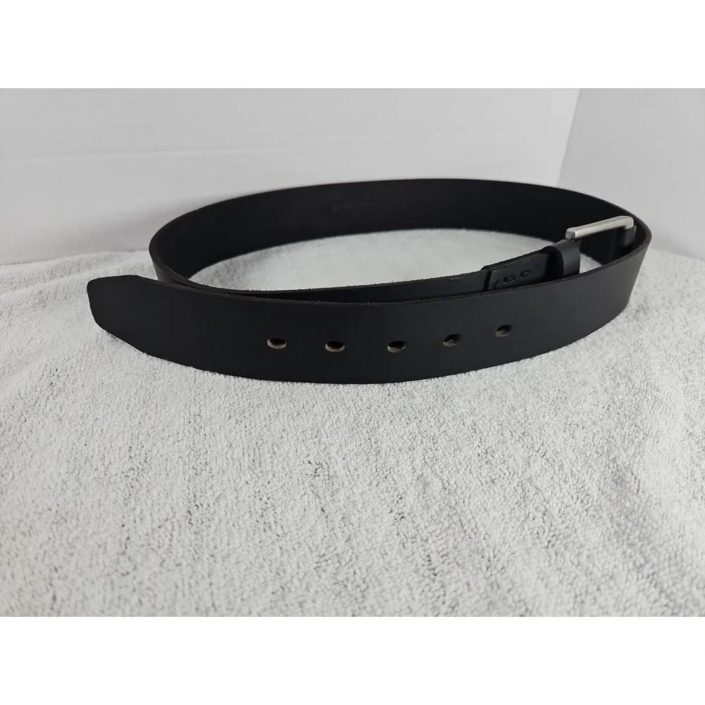 TIMBERLAND Unisex Plain‎ Black Genuine Leather Belt w/ Buckle Size 34 NEW